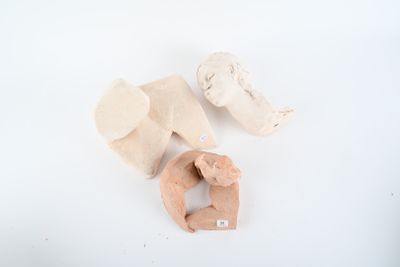 trois peluches posées sur une surface blanche