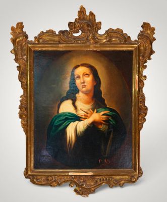 une image représentant un tableau d'une femme portant un châle vert