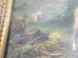 une photo d'un tableau représentant une vache dans un champ
