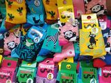 many pairs of socks that are in a box