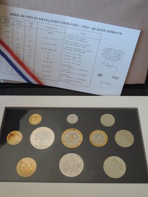 Monnaie France - Coffret BE 1994 (11 Pieces) Fleur DE …