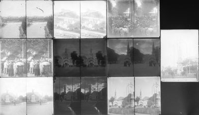 Ensemble de dix plaques stéréoscopique en verre, représentan…