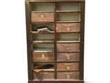 an image of a wooden cabinet with drawers and drawers