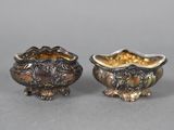 pair of antique silverplated sugar and creamers