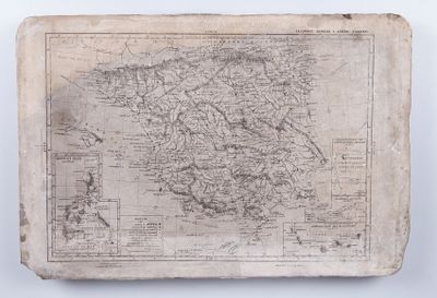 une vieille carte de l'Écosse dessinée sur une feuille de papier