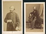 deux photographies en noir et blanc représentant un homme en costume et un homme en manteau