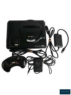 une console de jeux avec une manette et un chargeur