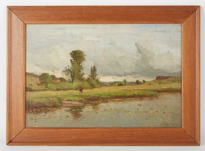 GUILLEMET Antoine (1843/1918) - "Paysanne près de la mare", …