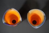 Lot de 2 tulipes en verre marmoréen. (photo 4)