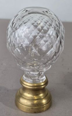poignée de porte en cristal avec socle doré