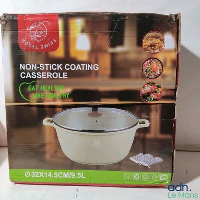 an image of a box of nonstick coating casserole sitting on a table