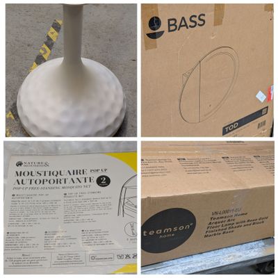several pictures of a box with a white base and a box with a black base