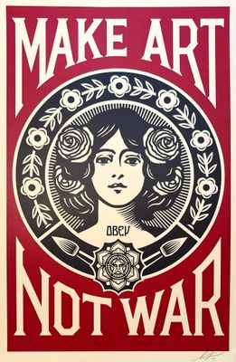 an image of a poster with a woman ' s face in the center