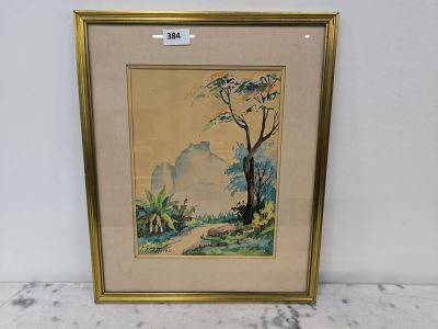 ECOLE DU XXe Rio, brésil Aquarelle, signée "C. Georges" (?) … - Photo 1