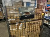 a cart that has some boxes on top of it