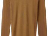 a brown turtle neck sweater on a white background