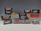 a lot of toy cars that are in a display case