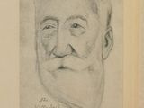 an old drawing of a man with a beard and a moustache