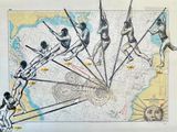 un dessin représentant un groupe de personnes sur une carte