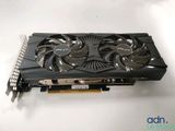 a close up of a video card on a white surface