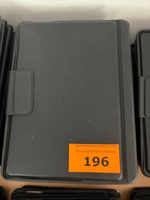 several black plastic containers are stacked on top of each other