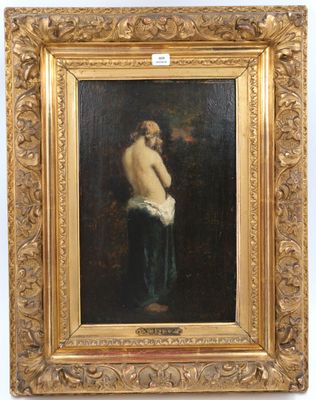 an image of a painting of a naked man in a gold frame