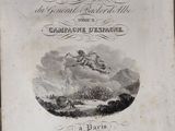 an old book with a picture of a man on a horse in the sky