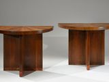 paire de tables d'appoint Art déco en noyer