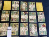 a lot of cards on the table with a price tag