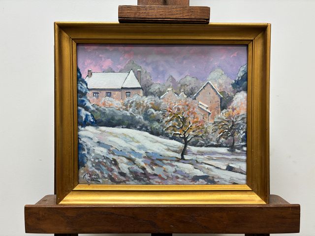 Jean-Pierre BRUN-CHAUVIER (XX-XXI) « Neige, hameau berrichon ». H...