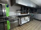 a large kitchen with a lot of stainless steel appliances