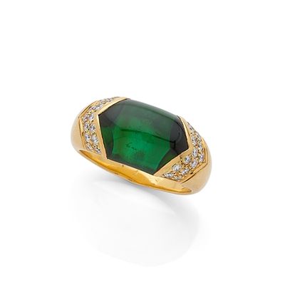 a tourmaline and diamond ring, by van cleef