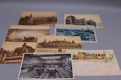 Lot d'environ 100 CPA sur la Belgique : scènes urbaines et côtières, p