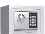 an image of a metal safe box with a combination key lock