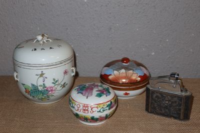 three different types of decorative items on a table