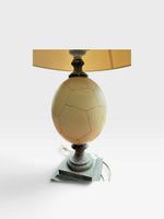 Pied de lampe en bois peint à l'imitation du marbre et céram… (photo 3)