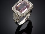 a pink tourmaline and diamond ring