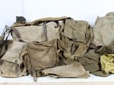 a lot of bags that are sitting on a table