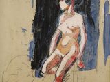 an image of a painting of a nude woman sitting on a chair
