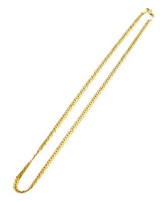 a gold chain on a white background