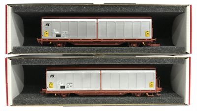deux wagons qui se trouvent dans un box