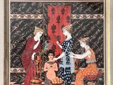 an image of a painting of two women and a child