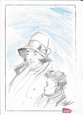 Christian Lax - "En famille" - Dessin original sur feuille d…