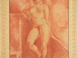 an image of a painting of a nude woman sitting on a chair