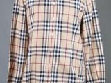 chemise à carreaux Burberll, couleur beige