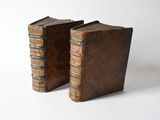 pair of antique leather bound bookends