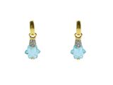 a pair of blue topaze and diamond earrings on a white background