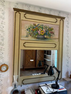 Miroir trumeau en bois laqué blanc
