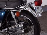 a motorcycle that is parked in a garage