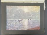 a picture of a painting of a group of people on the beach